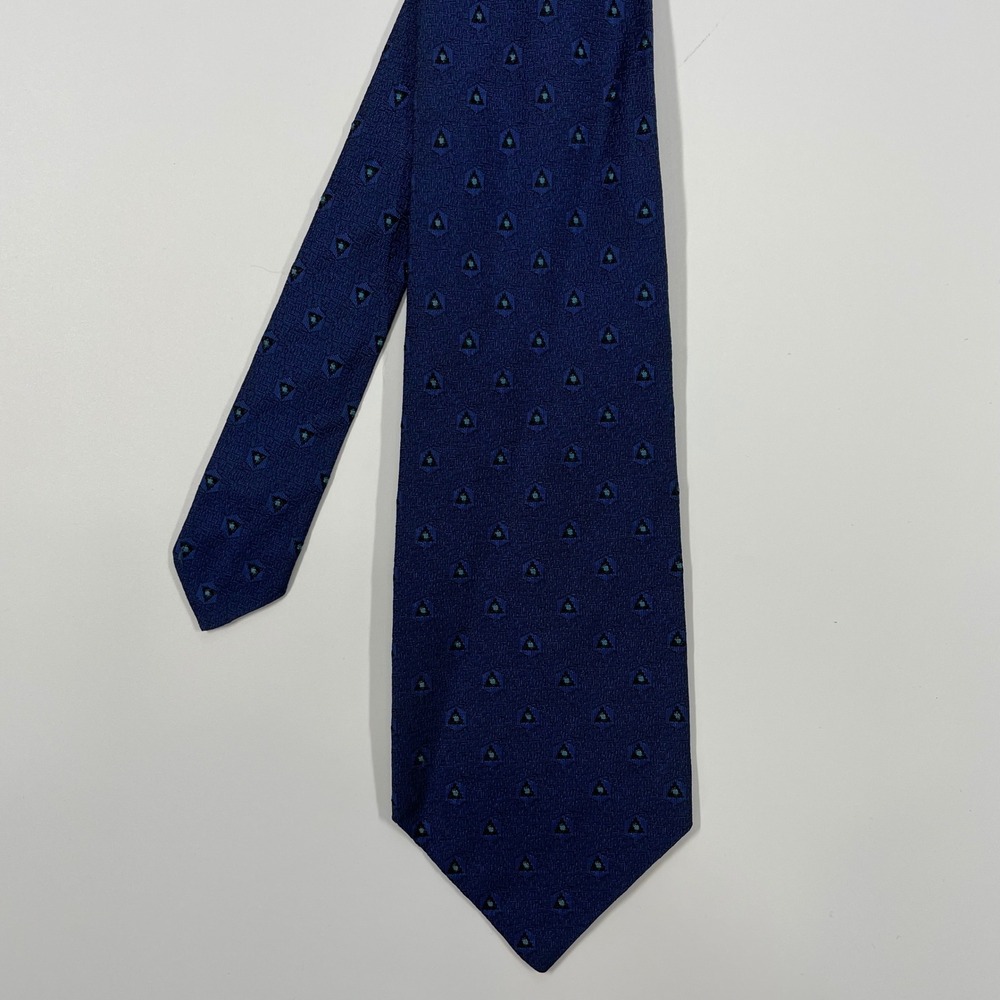Fox's Blue Geometric Triangle Silk Necktie Mens One Size